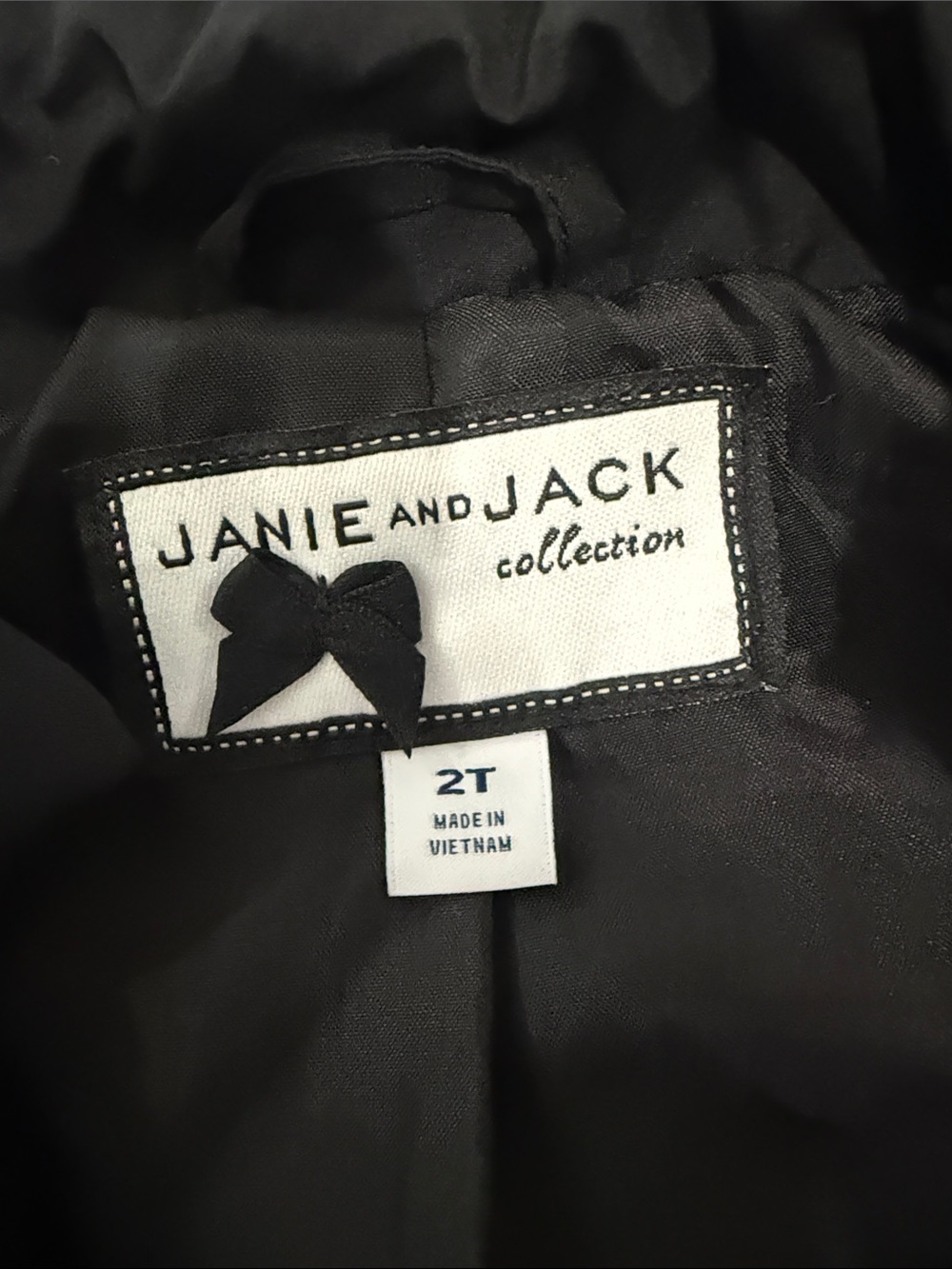 Janie and Jack Black Quilted Peplum Snap-Front Jacket - Picture 2 of 5